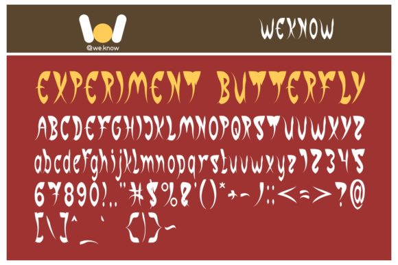 Experiment Butterfly Font